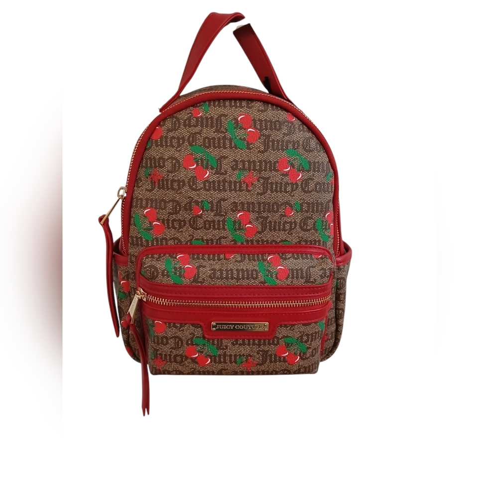 NWT Juicy Couture Brown and Red Backpack, CHERRY